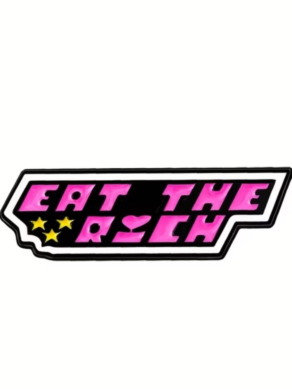 Pink & Black 'Eat The Rich' Enamel Pin